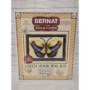 NEW Vintage Bernat Latch Hook Kit Debbie Mumm BEAUTIFUL BUTTERFLY‎ 422505
